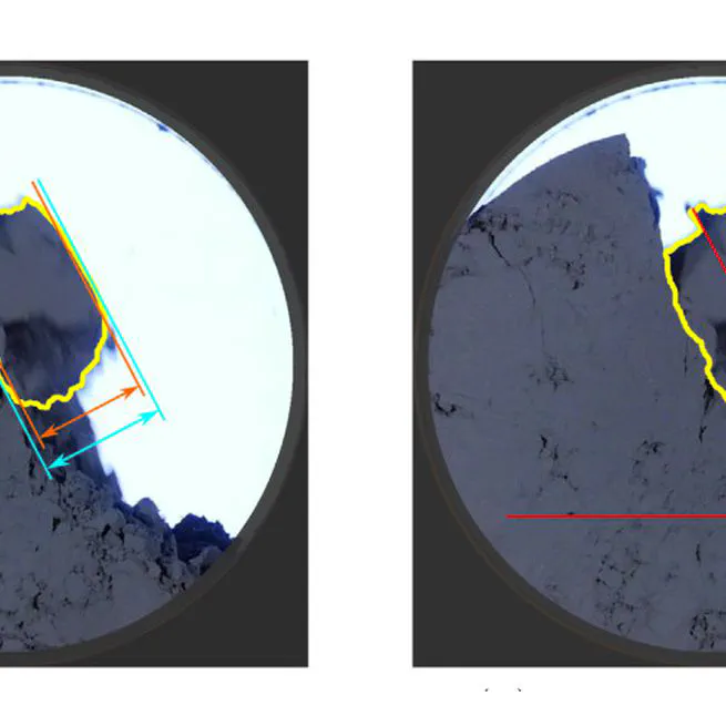 A block-movement-based analysis for cohesive powders in a rotating drum experiment